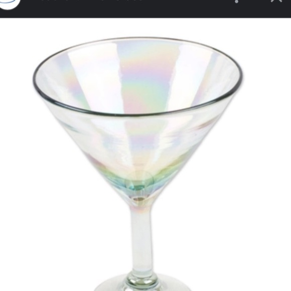 Opal Iridescent Crystal Martini Glasses & Decanter 3-Piece Set  Glassware - Picture 10 of 15